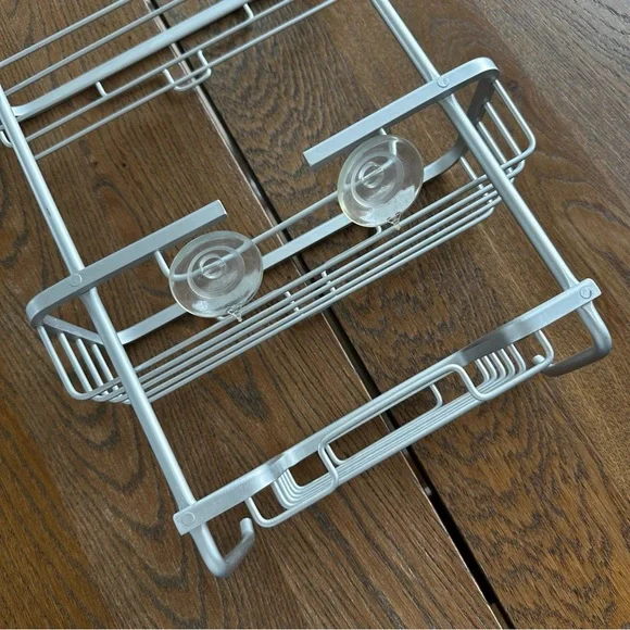 Zenna Home Rustproof Hanging Shower Caddy Satin Chrome Sturdy Metal - Picture 3 of 11